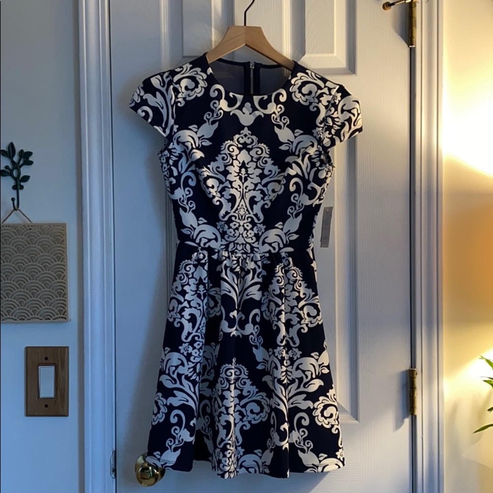 Navy pattern dress